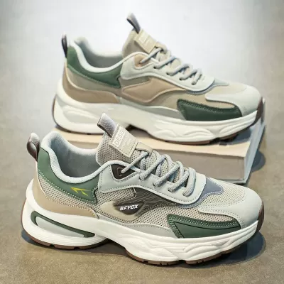Men's 2025 Autumn Breathable Anti-Odor Mesh Casual Thick Sole Teenager Dad Sneakers · YANYAN China shoe factory