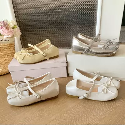 Women's 2026 Summer 5cm Hidden Wedge Ballet Round Toe Bow Mary Jane Shoes · YANYAN China shoe factory