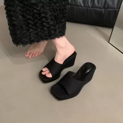 Platform Wedge Slide Sandals Women 2026 Summer New Height Increasing Casual · YANYAN China shoe factory
