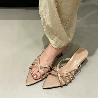 Chuyuji French Retro Open Toe Wedge Slippers for Women Summer 2026 Fashion High Heel · YANYAN China shoe factory