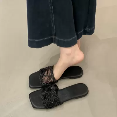 Women's Retro Woven Roman Flat Sandals Open Toe Vacation Style Summer