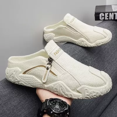 Men's Summer Cloth Shoes Breathable Anti-Slip Slip-On Driving Mules Casual Sneakers · YANYAN China shoe factory