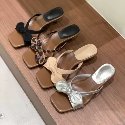 Women's Leopard Print High Heel Sandals French Style Summer Vacation 2026 · YANYAN China shoe factory