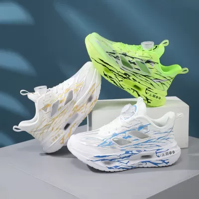 Summer Hollow Running Shoes Children Professional Youth Racing Shock Absorbing Mesh Breathable Sports Shoes Boys · YANYAN China shoe factory