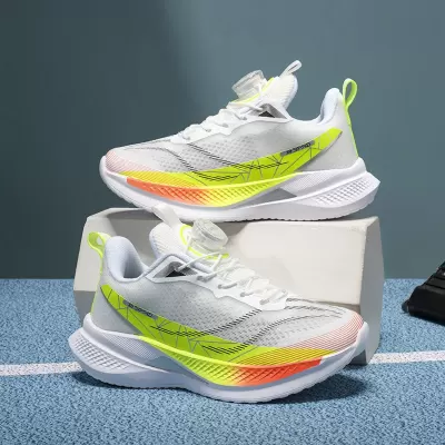 Summer Single Mesh Breathable Outdoor Sports Boys Shock Absorbing Running Shoes Children Cool Rotary Buckle Racing Shoes · YANYAN China shoe factory