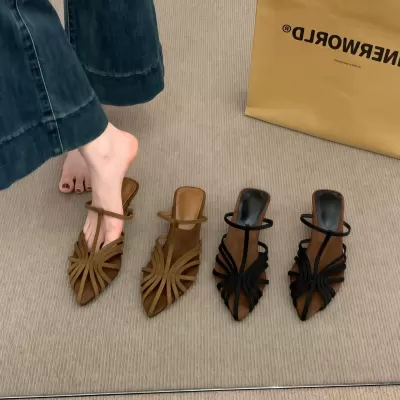 Women's Unique Wedge High Heel Hollow Breathable Slide Sandals Summer 2026 · YANYAN China shoe factory