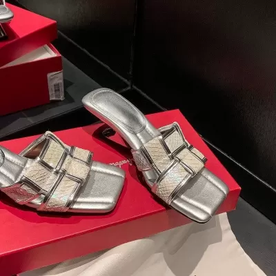 Women's Unique Woven Open Toe Strap Silver High Heel Sandals French Summer · YANYAN China shoe factory
