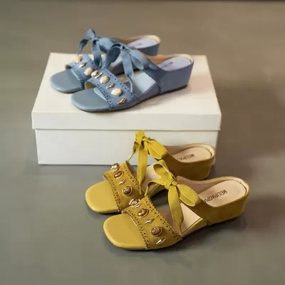 Retro Gem Bow One-Strap Sandals for Women, 2026 New Square Toe Mid Heel Office Shoes
