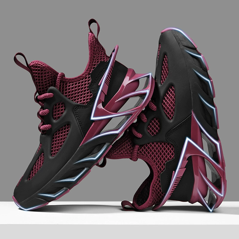 Кросс-борд новые модные вязаные кроссовки Blade Shoes мужские толстая подошва сетчатые дышащие повседневные кроссовки комфортные спортивные большой размер