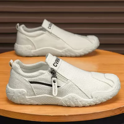 2026 Summer Canvas Men's Driving Shoes, Breathable Anti-Slip Slip-On Casual Sneakers, Lazy Shoes · YANYAN China shoe factory