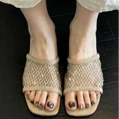 Crystal Open Toe Fashion Casual Sandals for Women Summer New Style · YANYAN China shoe factory