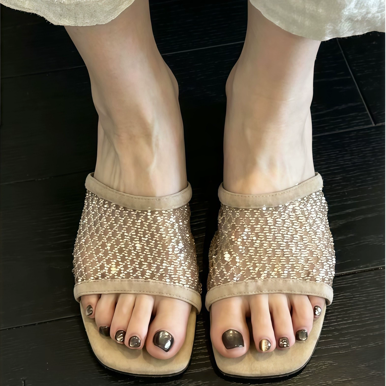 Crystal Open Toe Fashion Casual Sandals for Women Summer New Style