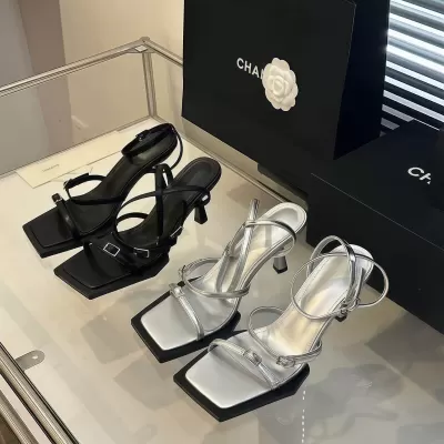Women's French One-Strap Square Toe Stiletto Heel Sandals, Gift for Dress · YANYAN China shoe factory