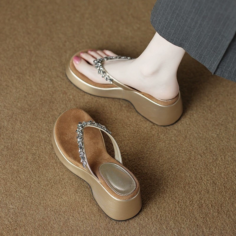 Women's Platform High Heel Toe Ring Slides, Comfortable Height Increasing Sandals 2026