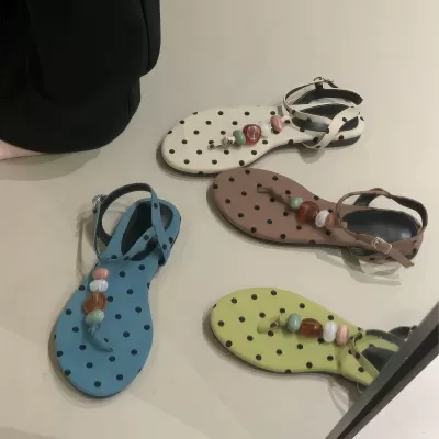 Women's Retro Flat Bohemian Toe Ring Sandals, Summer Vacation Dress Shoes 2026 · YANYAN China shoe factory