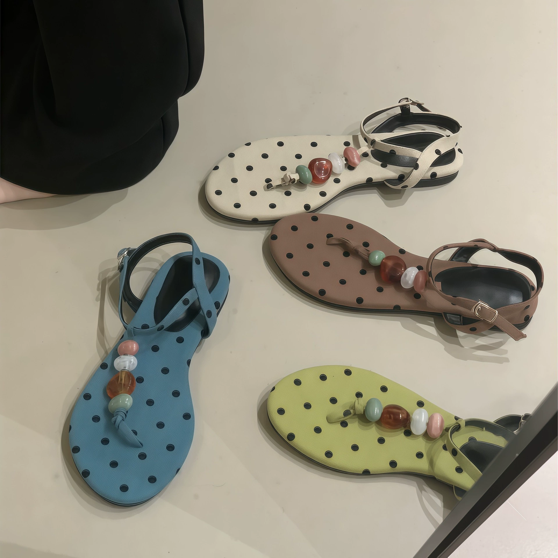 Women's Retro Flat Bohemian Toe Ring Sandals, Summer Vacation Dress Shoes 2026