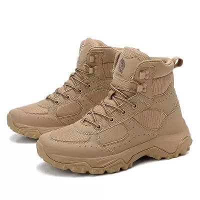 Cross-Border New Hiking Shoes Men Outdoor Combat Training Boots Climbing Shoes Ultra-Light Breathable Mesh Training Black