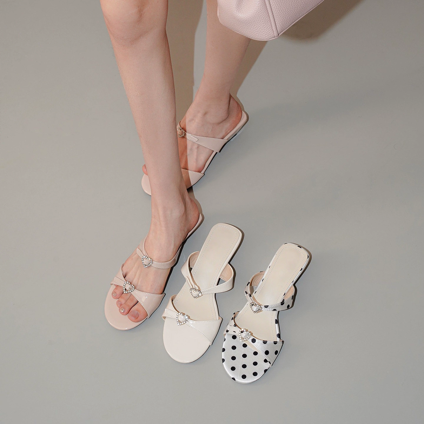 Women's Elegant Open Toe Round Toe Slide Sandals with Wedge Heel, Summer Casual