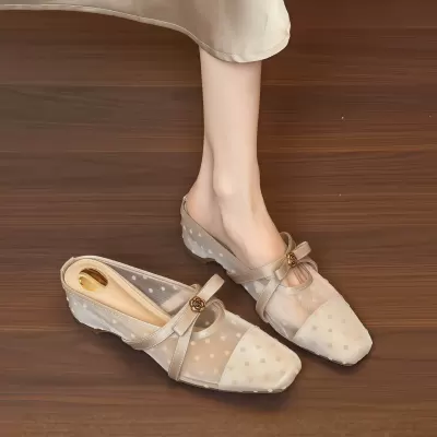 Women's Hidden Wedge Mesh Breathable Mule Sandals 2026, Mary Jane Style · YANYAN China shoe factory