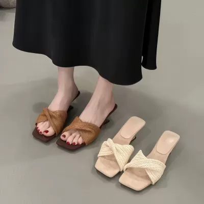 Women's French Braided Wedge Slide Sandals 2026, Vacation Beach Dress Sandals
