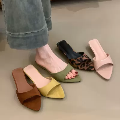 Women's Designer Velvet Open Toe Slide Sandals 2026, Korean Minimalist Style · YANYAN China shoe factory