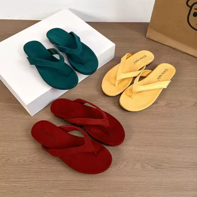 Minimalist Vacation Thong Sandals for Women, Comfortable Flat Beach Flip Flops Summer