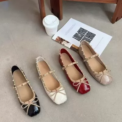 Chuyuji Fairy Bow Ballet Flats 2026 New, Rhinestone Square Toe Mary Jane · YANYAN China shoe factory