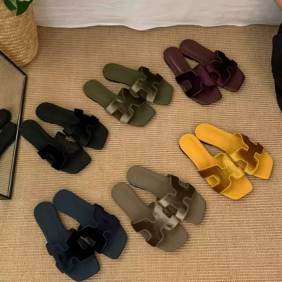 Chuyuji Velvet Matte Slide Sandals for Women, Luxury Flat Peep Toe · YANYAN China shoe factory