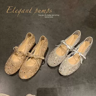 Starlight Ballet 3.5cm Hidden Wedge Crystal Mesh Mary Jane Shoes for Women Evening · YANYAN China shoe factory