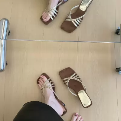 Chuyuji Women's French Gold High Heel Sandals, Fairy Style, Unique Heel, 2026 · YANYAN China shoe factory