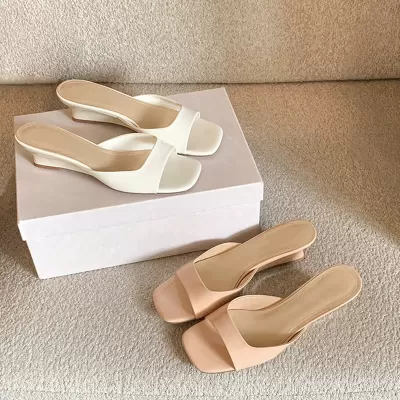 Yumeiren Summer New French 5cm Wedge One-Strap Slides for Women, Casual Slippers · YANYAN China shoe factory