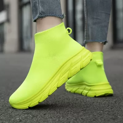 New Men's Shoes Summer Breathable Knit Sports Slip-On Lightweight Black Socks Shoes Casual Mesh Running Shoes · YANYAN China shoe factory