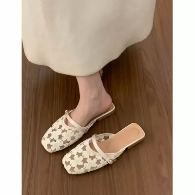 Chuyuji Women's New Chinese Lace Mule Slippers, Slip-On, Spring Summer 2026 · YANYAN China shoe factory