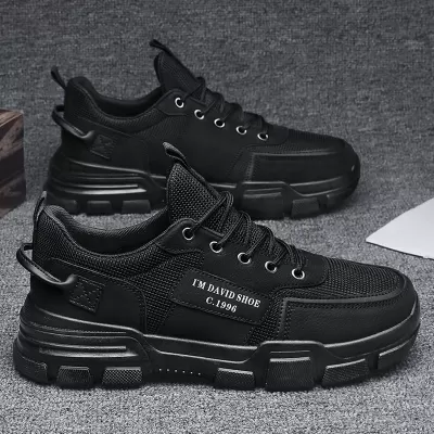 Men's Waterproof Work Shoes 2026 Winter Non-Slip Black Safety Sneakers