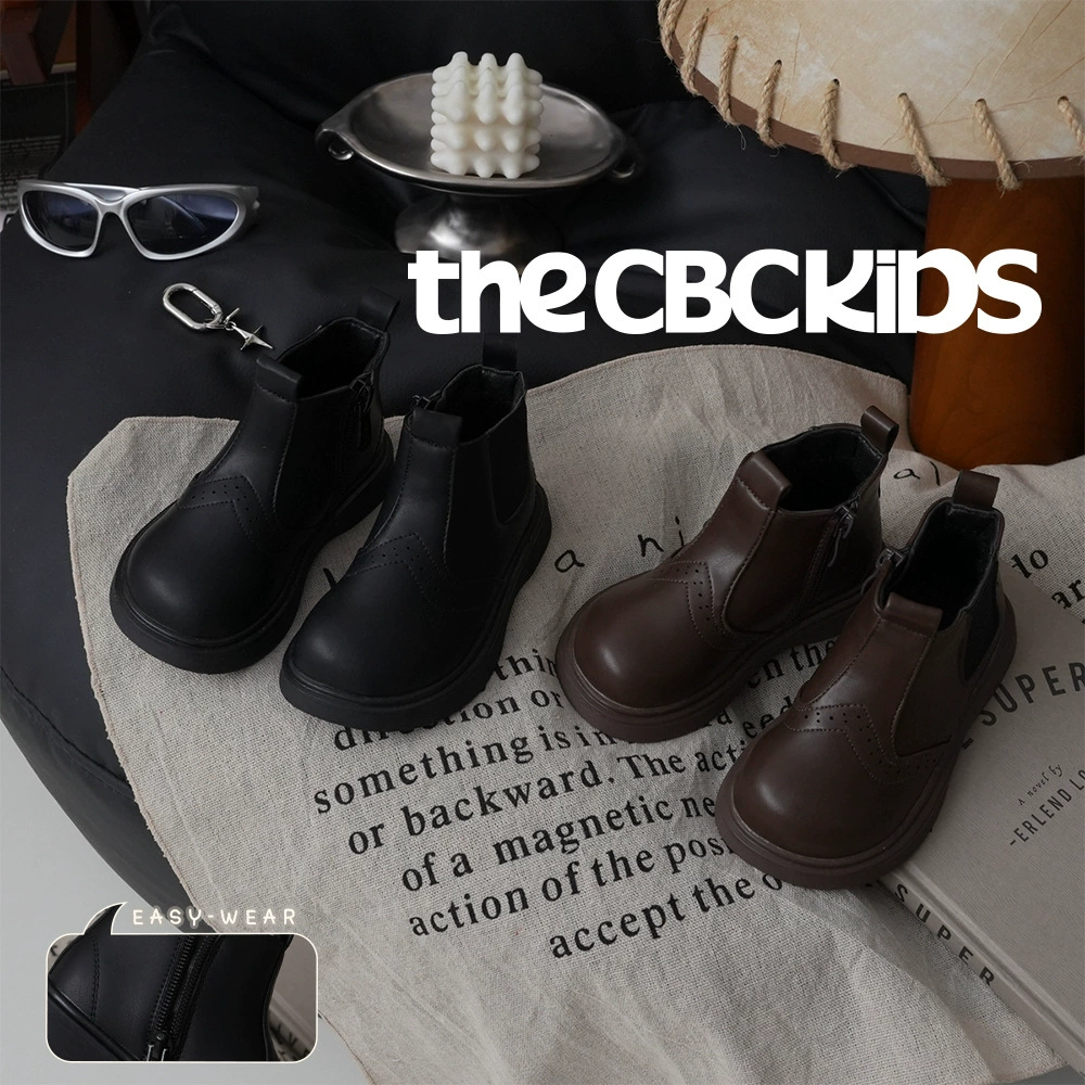 XSHX Retro Chelsea Kids Leather Boots for Boys Girls Warm Lining Winter 247019