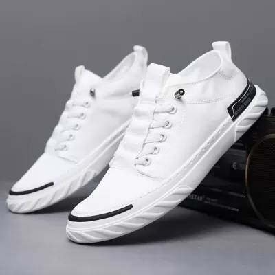 Old Beijing Cloth Shoes Men Soft Sole Breathable Canvas, Summer Ice Silk Casual Board Shoes Height Increase · YANYAN China shoe factory