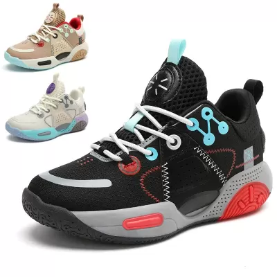 Boys Basketball Shoes Summer Mesh Breathable Anti-Slip Training Cushioning Running Sneakers · YANYAN China shoe factory