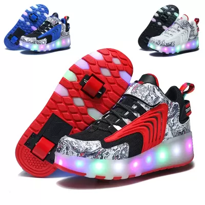 Tênis com Rodas Invisíveis para Crianças, Patins, Mesh Respirável com Luzes LED, Direto da Fábrica · YANYAN China shoe factory