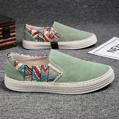 Men's Canvas Slip-On Shoes 2026 Winter Breathable Thousand Layer Sole · YANYAN China shoe factory