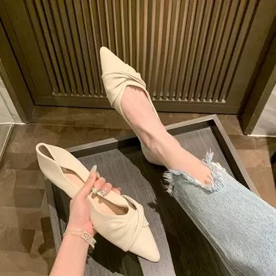 New Autumn Korean Twist Pointed Toe Flat Ballet Flats for Women Office · YANYAN China shoe factory