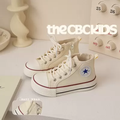 XSHX Japanese Classic Kids Canvas Shoes for Boys Girls High Top Side Zipper Spring Autumn 23103 · YANYAN China shoe factory