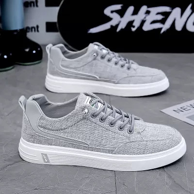 Men's Spring Casual Canvas Shoes 2026 Linen Flat Bottom Board Shoes · YANYAN China shoe factory