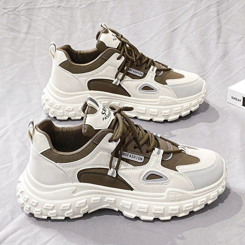 Sneakers montantes casual homme 2026 hiver blanches dad shoes mode