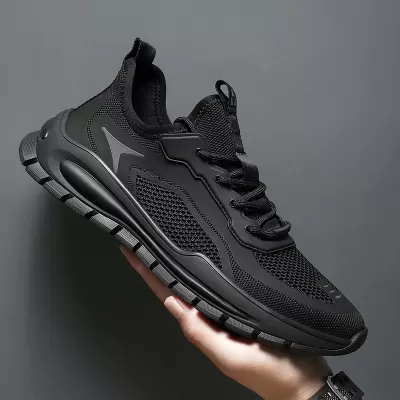 Men's Breathable Mesh Work Shoes 2026 Winter Black Safety Casual Sneakers