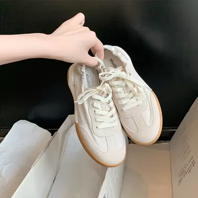 New Summer Korean Candy Color Casual Versatile Sports Board Shoes Round Toe Breathable German Train Shoes Women