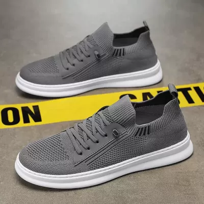 Men's Summer Breathable Flyknit Shoes, Casual Sports Anti-Odor Mesh Slip-On Shoes