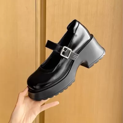 Genuine Leather Chunky Heel Mary Jane Shoes Women 2025 Retro College Style Casual Pumps · YANYAN China shoe factory
