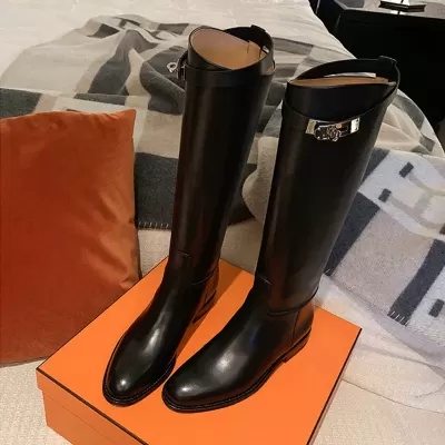 New Fall Winter Pointed Toe Small Chunky Heel Knight Boots Mid High Top Long Boots Women · YANYAN China shoe factory