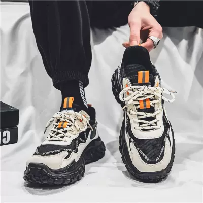 Men's Mesh Running Shoes 2026 Winter Breathable Casual Thick Sole Dad Sneakers · YANYAN China shoe factory