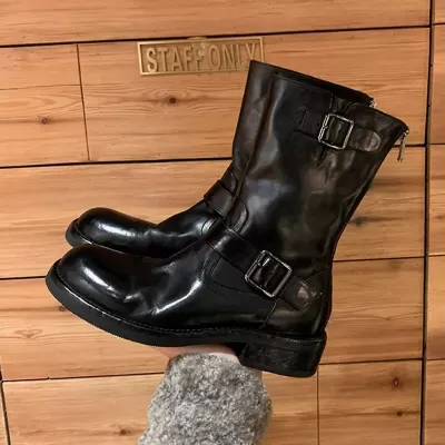 New Fall Winter Fashion Buckle Design Martin Boots Round Toe Chunky Heel Height Increase Slim Short Boots Women · YANYAN China shoe factory